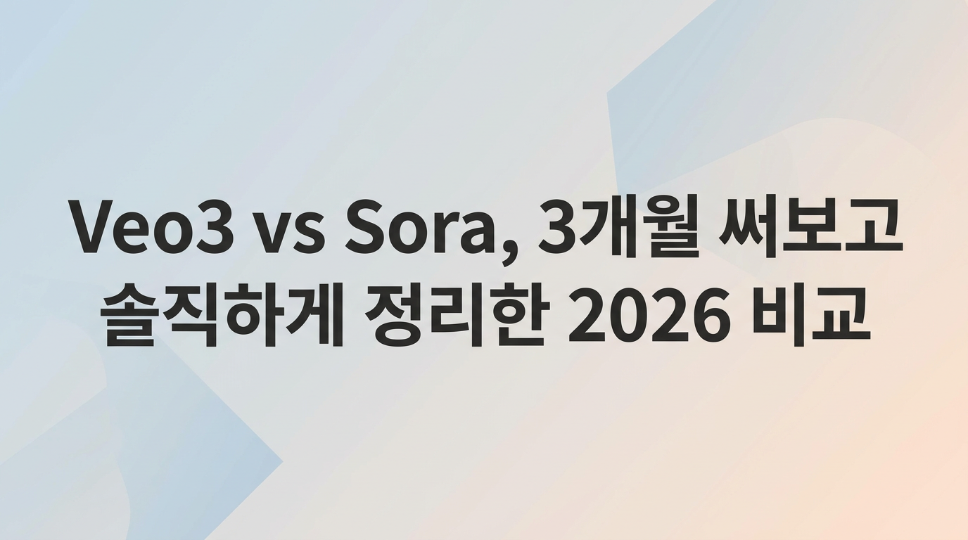 Veo3 vs Sora, 3개월 써보고 솔직하게 정리한 2026 비교