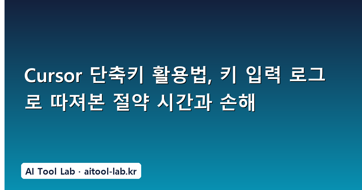Cursor 단축키 활용법, 키 입력 로그로 따져본 절약 시간과 손해